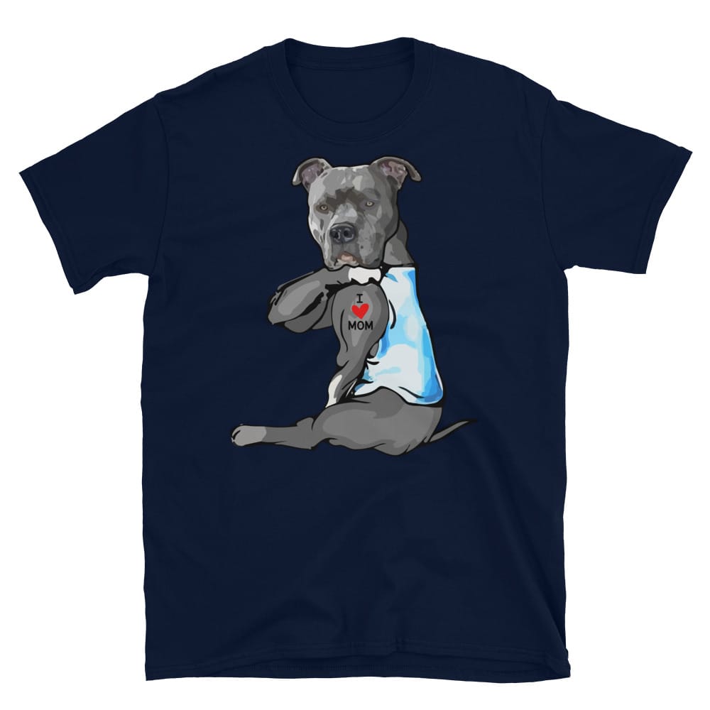 Pit bull Dog Tattoo | Pitbull Lover T-Shirt Short-Sleeve Unisex T-Shirt - Image 3